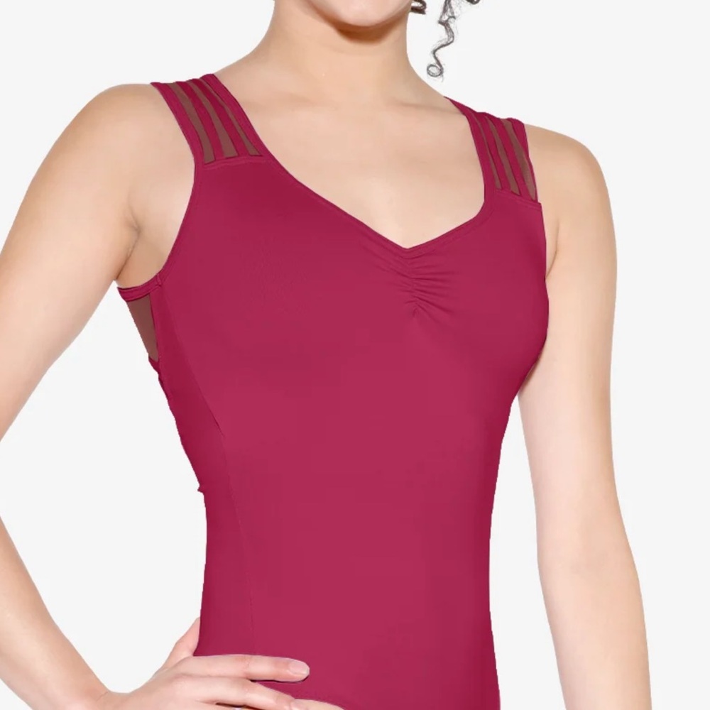 So Danca burgundy Girls Size mM 8-10 Tank Leotard